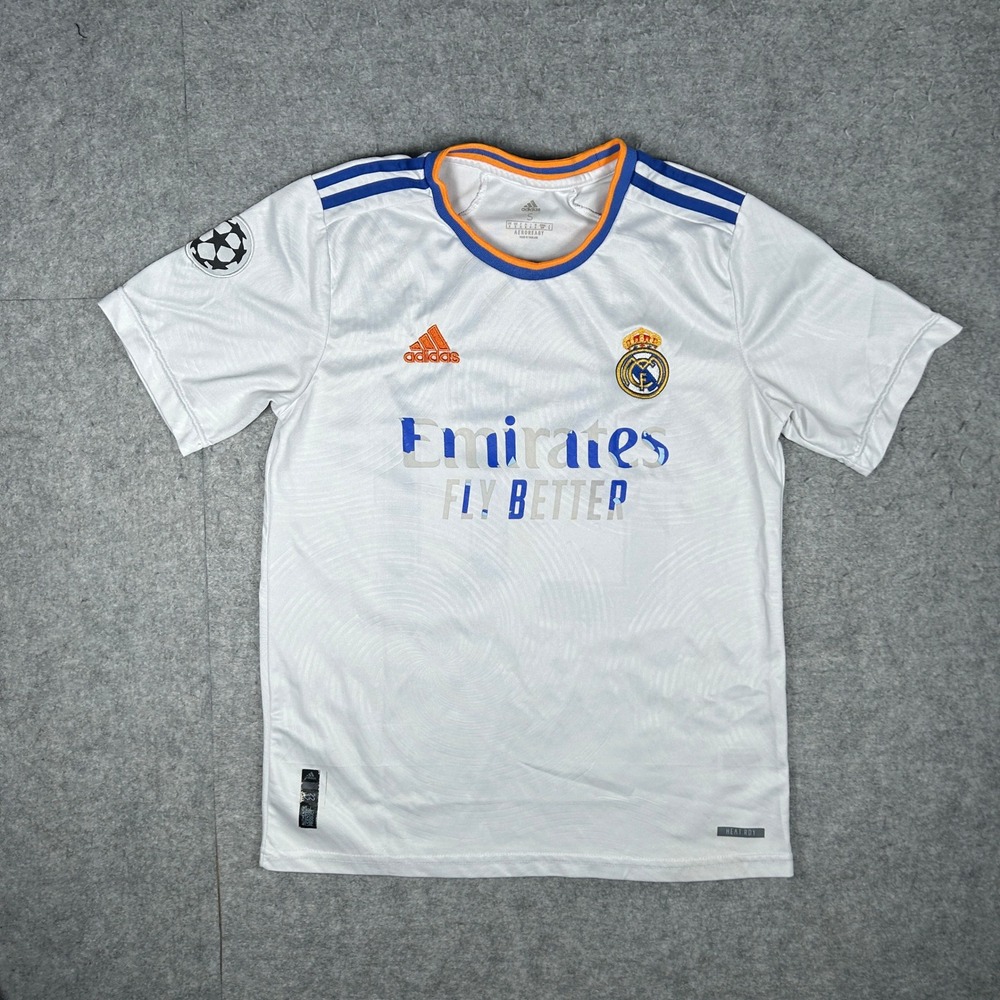 Adidas Real Madrid Jersey Kids Small White Vini Jr 20 Soccer Football La Liga